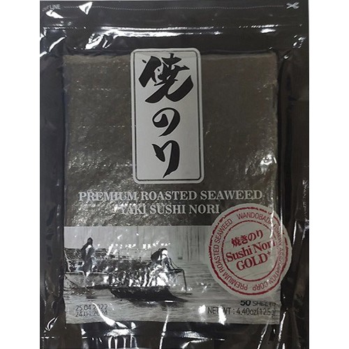 Sea Food Sushi Nori Sushi Seaweed (Gold) 125 g (50 Sheets)