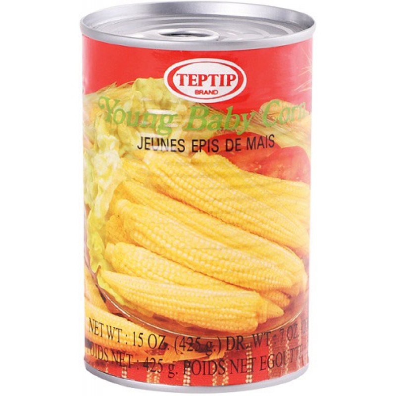 Teptip Young Baby Corn In Brine 425 g Teptip Young Baby Corn In Brine 425 g