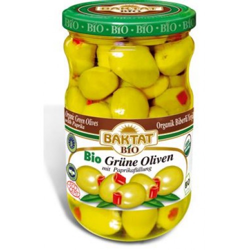 Baktat Organik Biberli Yeşil Zeytin 660 gr