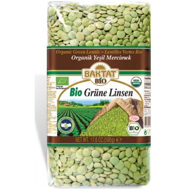 Baktat Organic Green Lentils 500 g