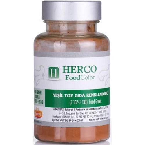 Herco Toz Gıda Renklendirici Yeşil 75 gr